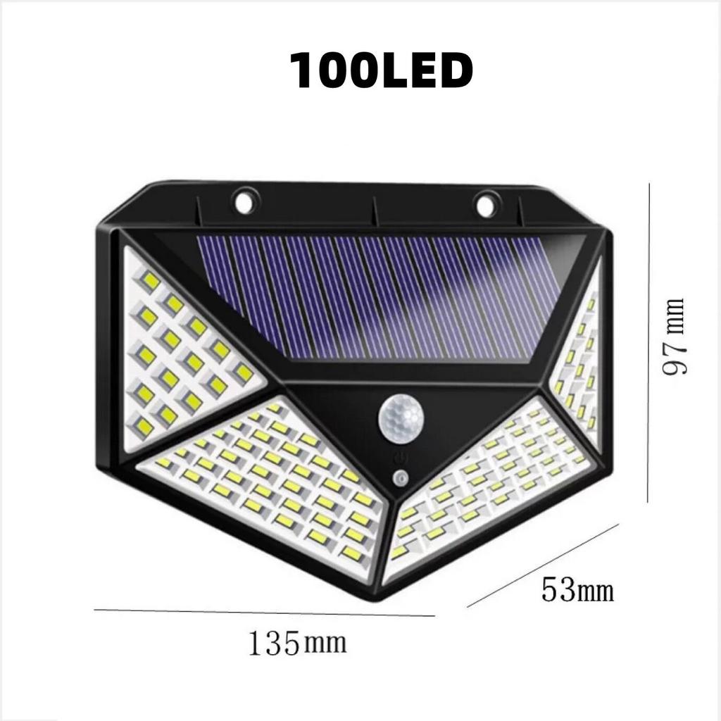Upgraded 100LED Solar Powered Wall Lamp, PIR Motion Sensor Outdoor Security Light, IP65 Waterproof Solar Garden Light