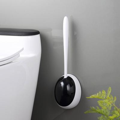 Spazzolino WC Scarico Inferiore Senza Foratura Silicone Montato a Parete Strumento di Pulizia per Bagno