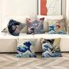Famous Art the Great Wave Cushion Cover Car Throw Pillow Case For Sofa Car Christmas Gift 40x40cm 45x45cm
