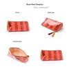 Pvc Striped Cosmetic Bag Makeup Bag With Fringe And Zipper Waterproof Travel Toiletry Bag Makeup Brush Case