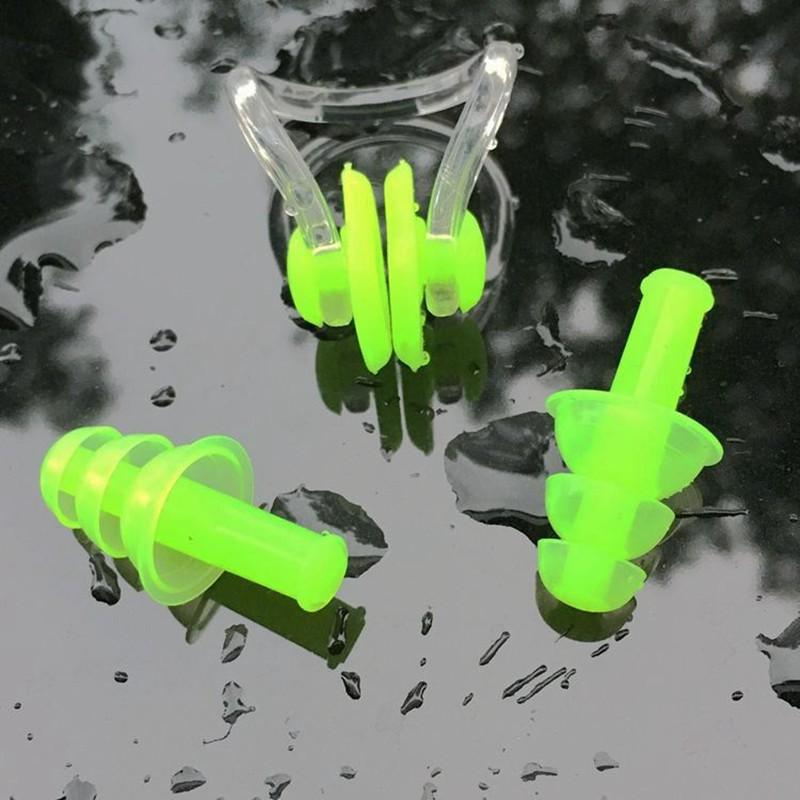 Silicone Nose Clip Ear Plugs Set Swimming Adults Kids Unisex Leak-Proof Water Sports Gear