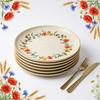 PLATES 6 pcs LARGE DINNER PLATES 27cm CERAMICS WILD FLOWERS POPPIES