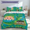 3pcs Jay Franco Cocomelon Duvet Cover Set, Includes 1 Duvet Cover and 2 Pillowcases,Skin-Friendly&Comfortable Fabric,Suitable Bedding Sets