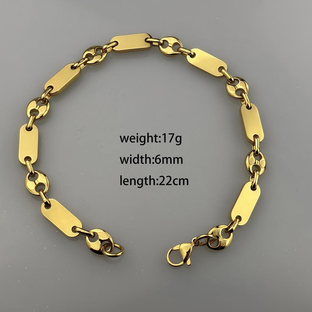 Handgefertigte Kaiserliche Kette Modeschmuck Halskette - Großloch Glatt Edelstahl