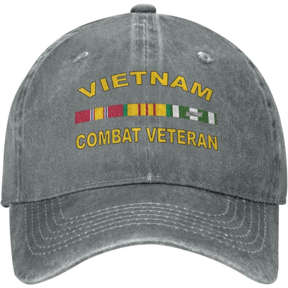 Vietnam Combat Veteran Hat Adjustable Cowboy Baseball Cap For Men Women Trucker Cap