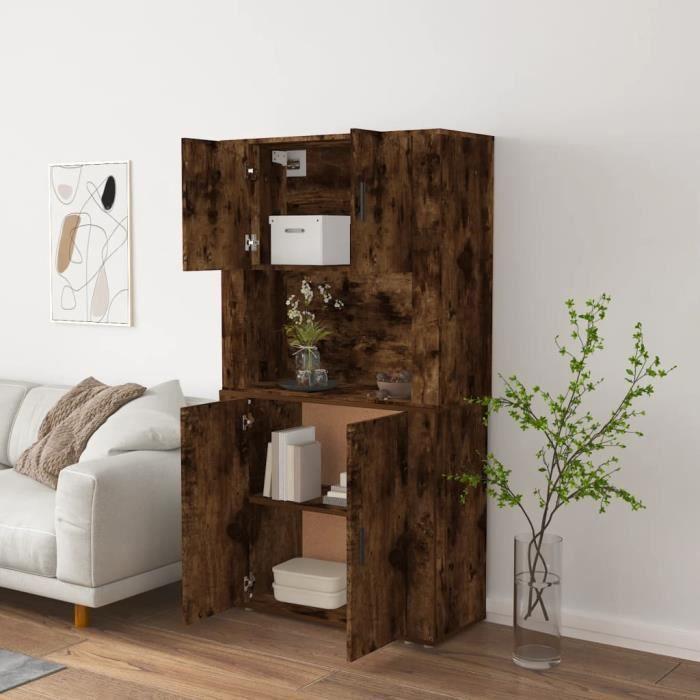 VidaXL Buffet haut Chêne fumé Bois d'ingénierie 3185356