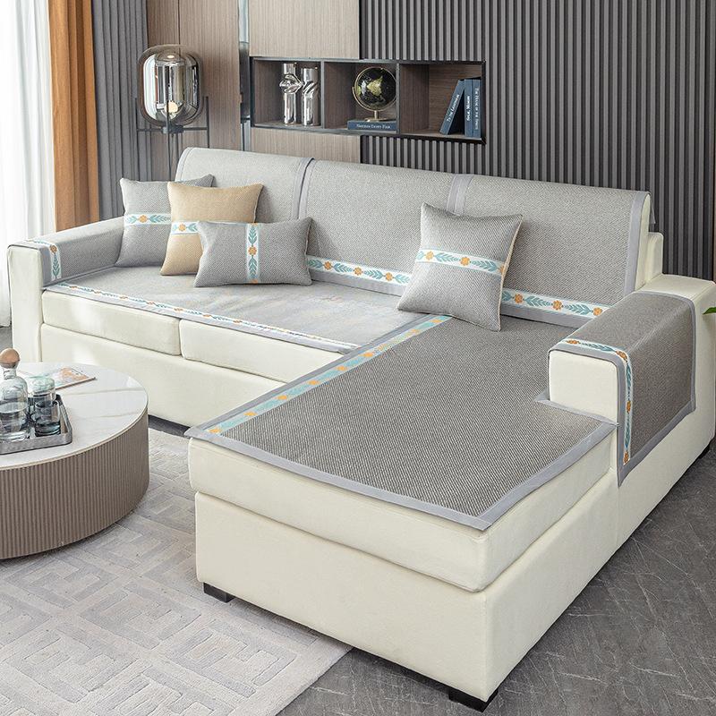 Ice Silk Rattan Mat Sofa Cushion Summer Cool Argy Wormwood Sofa Seat Cushions Mosquito Repellent Summer Sofa Cover