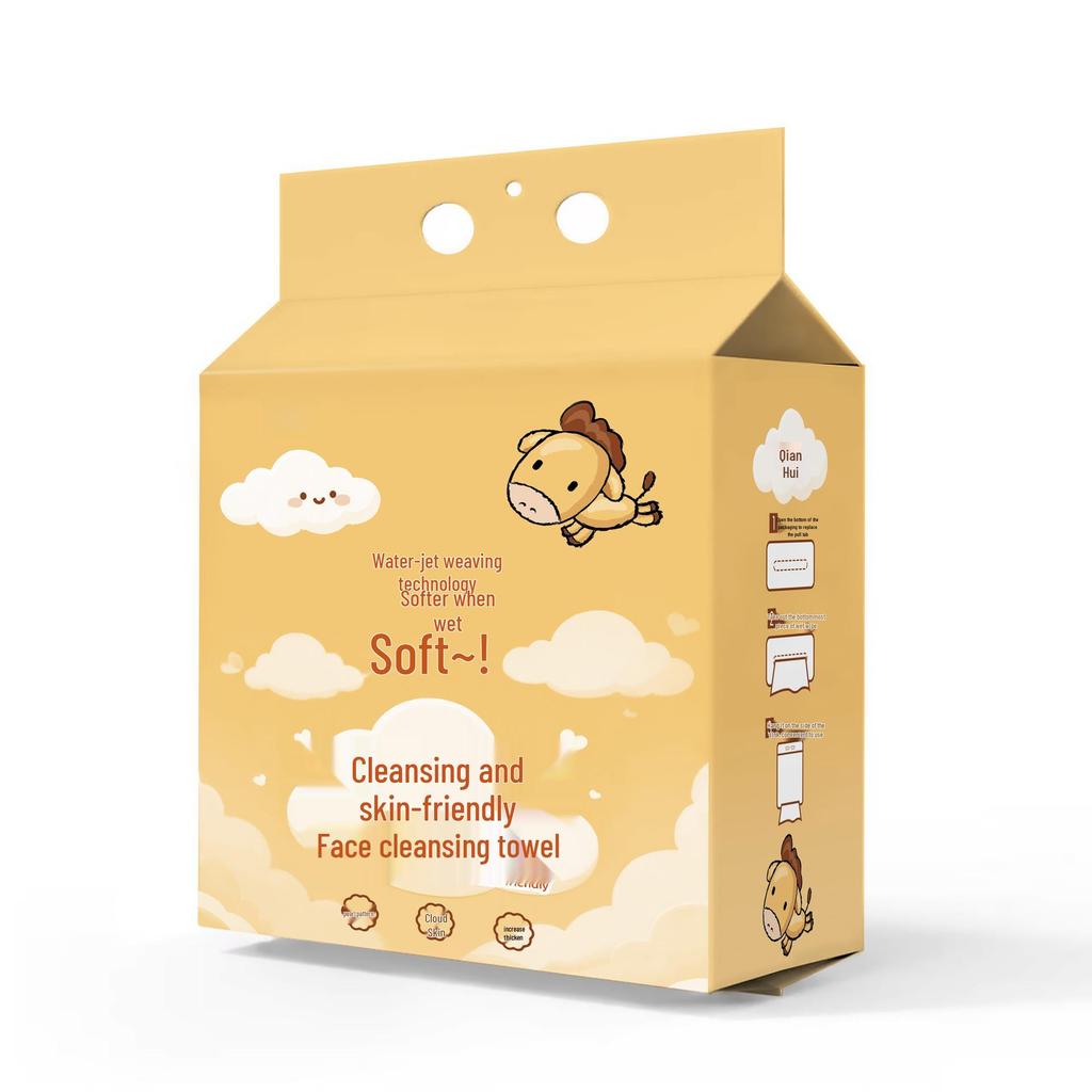 Hanging Disposable Face Towels, Large Family Pack - Soft Cotton, Salon Style, Bottom Draw Design