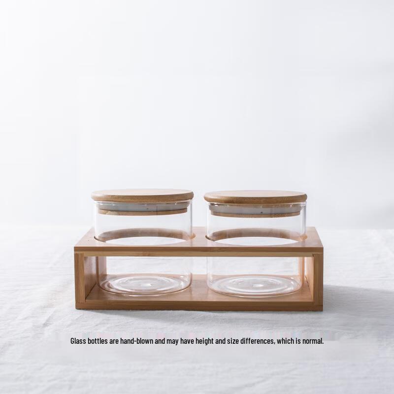 Qianxing Borosilicate Glass Jars with Bamboo Stand