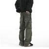 Pantaloni da Lavoro da Uomo Primavera e Autunno Nuovi Retro Americano Multi-tasche Belli Larghi Dritti Casual