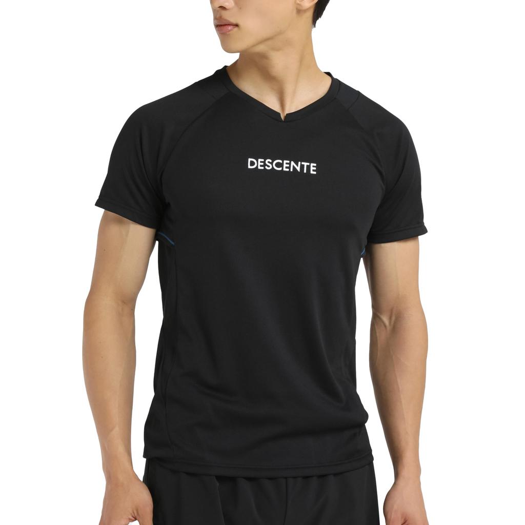 DESCENTE Short Sleeve Shirt by Yuki for and Raglan Sleeves for Ease of Shoulder Suitable for Men and Club BK00 (Worn Ishikawa) Volleyball,