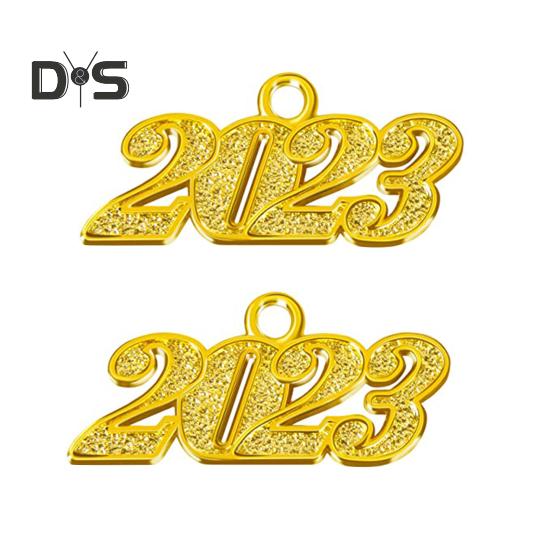 2 ks Galvanicky pokovená dekorace promoční čepice Antikorozní Stylové Šťastná promoce Střapcové přívěsky