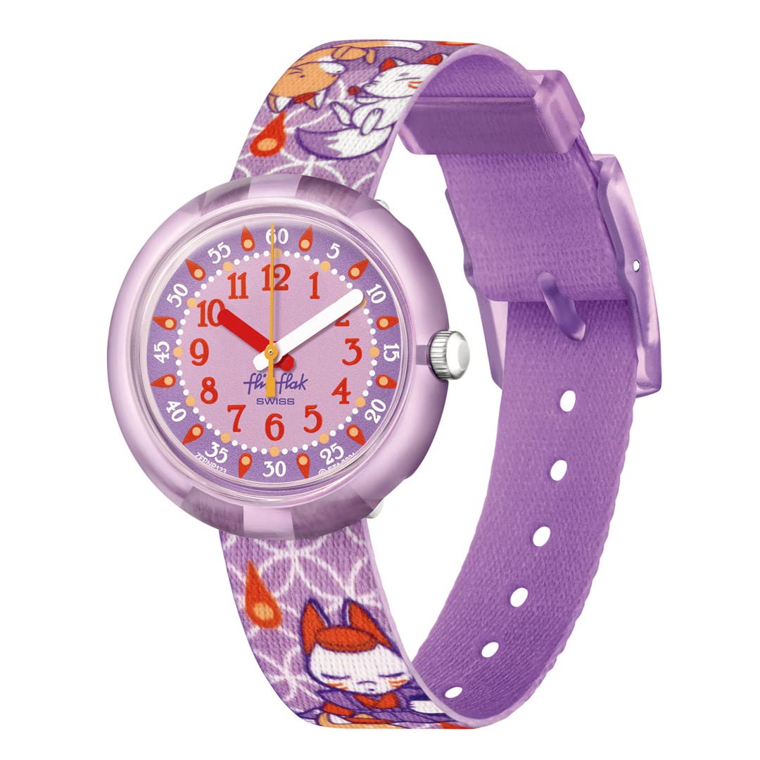

Часы Swatch Flik Flak Story Time FPNP123 Фиолетовые YAKO-PARADE для девочек фиолетовый