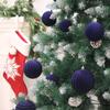 3,1 Zoll Samt Weihnachtskugeln Beflockter Weihnachtsbaum 12 Stück Plastikkugeln Weihnachtsbaumschmuck Dekoration