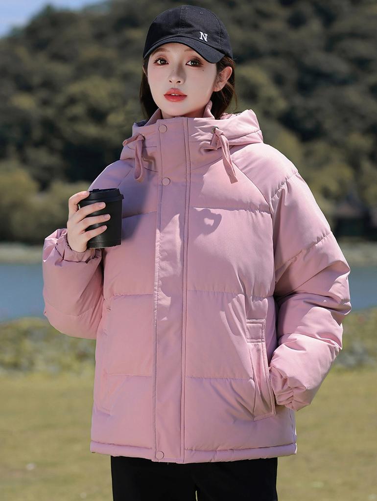 Fake Two-piece Stand Collar Hooded Warm Cotton Coat Winter Jacket