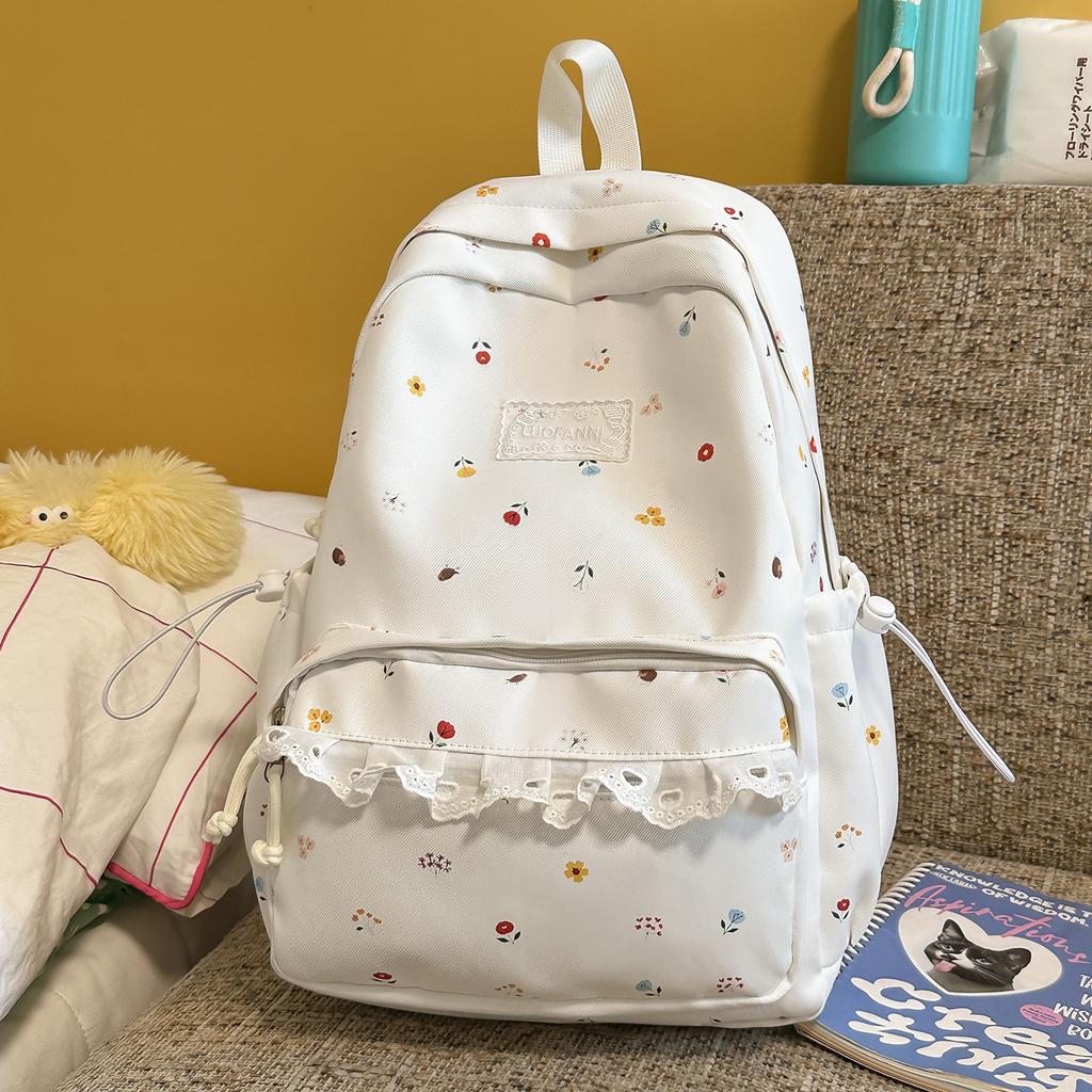 Schoolbag1011 Korean design sense lace student schoolbag cute polka dot versatile backpack new student lightweight backpack