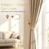 2Pcs Metal Curtain Holdbacks Multifunction Metal Wall Storage Hooks Curtain Pull Back Hook U Shaped Wall Mounted Drapery Tieback