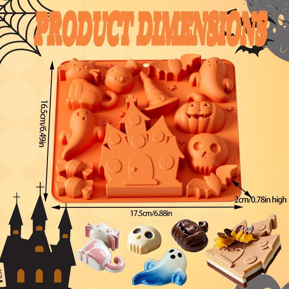Food Grade Silicone Mousse Cake Mold Halloween Theme Baking Mould  Homemade Candy