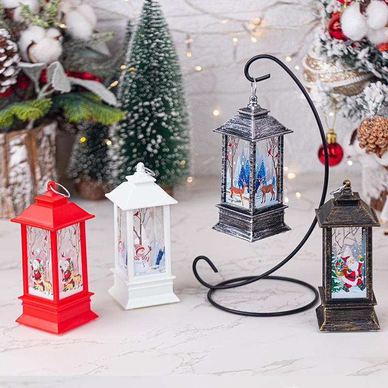 Christmas Snowman & Santa Candle Lantern - Holiday Night Light & Decor Ornaments