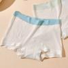 Women's Spring and Summer Pure Cotton 10A Antibacterial Mulberry Silk No Trace No Hip Mid Waist Flat Angle Briefs Einson