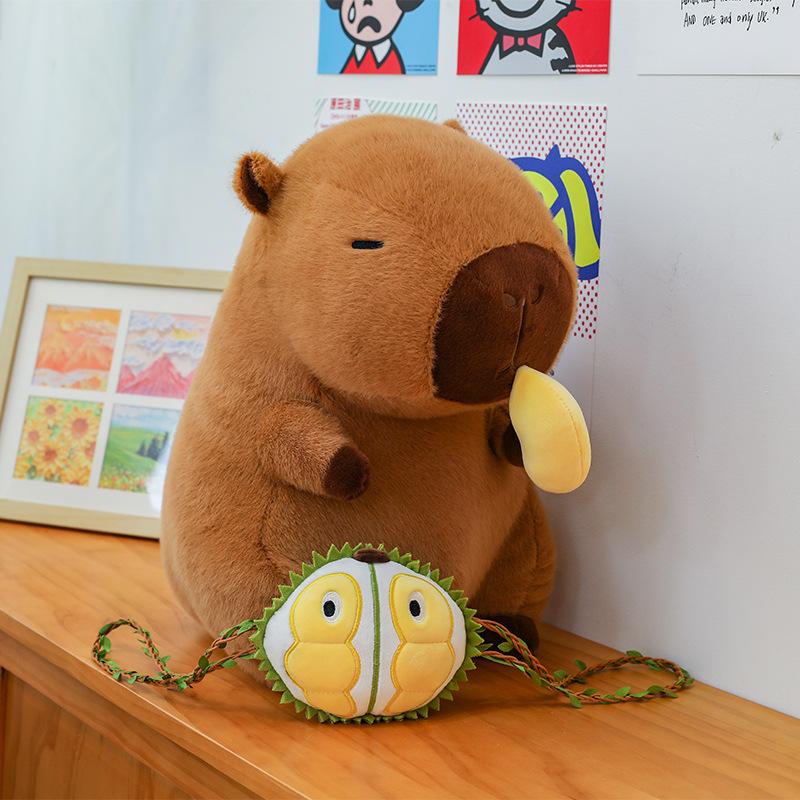 

Новая капибара фрукт дуриан капибара плюшевая игрушка подушка-игрушка морская свинка кукла кукла съемный рюкзак 30cm【0.68kg】