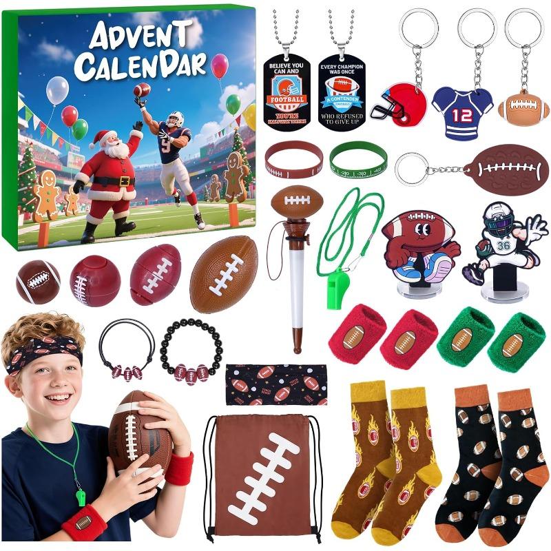 Advent Calendar 2025 Sport for Teen Boys Girls Teenagers Baseball Football Christmas Countdown Gifts Accessories and Decorations Stocking Stuffers