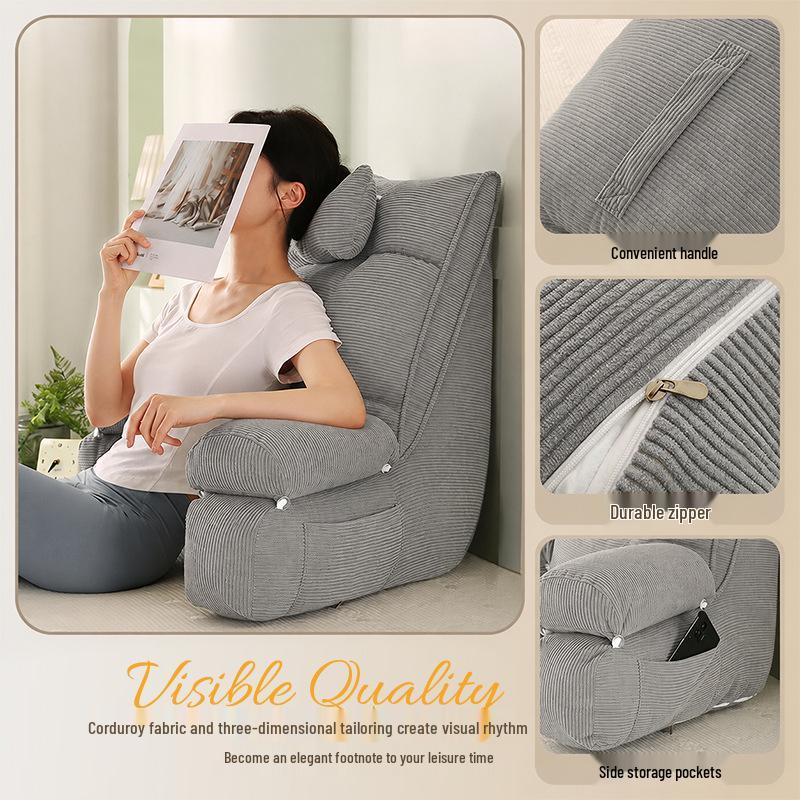 Comfortable Reading Pillow with Lumbar & Neck Support for Dorms, Bay Window, or Bed.