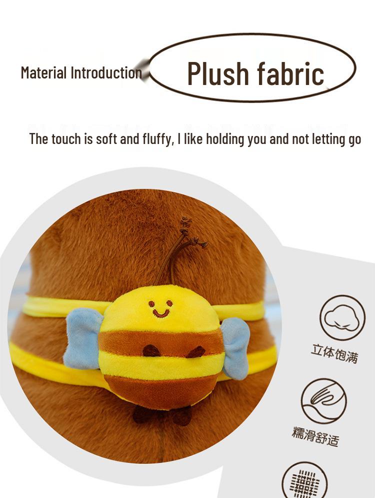 Capybara Plush Toy Pillow & Backpack - Bee Costume Gift