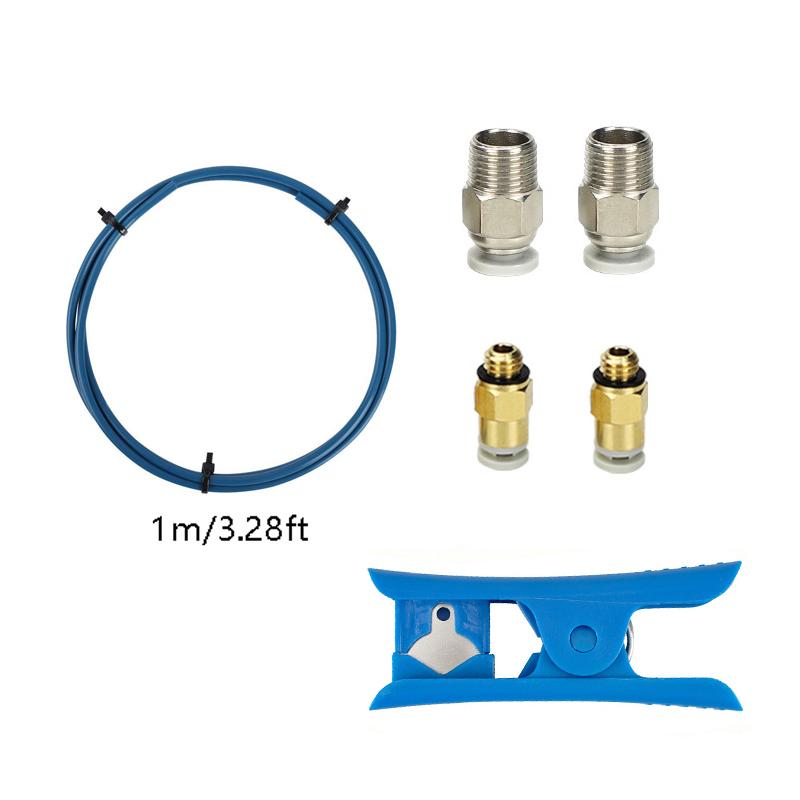 Capricorn 1M XS Series PTFE Bowden Tubing 1.75MM – 2X PC4-M6/2X PC4-M10 Fittings & Cutter for Creality Ender 3/5/CR-10 3D Printe