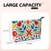 Mexican Flowers Floral Art Print Cosmetic Bag Women Portable Makeup Bag Organizer Case Beauty Storage Toiletry Bags