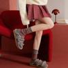 Zhuji Calf Socks Women'S Autumn And Winter Thickened Horse Year Natal Year Red Medium Tube Stacking Socks Retro Bow Cotton Socks