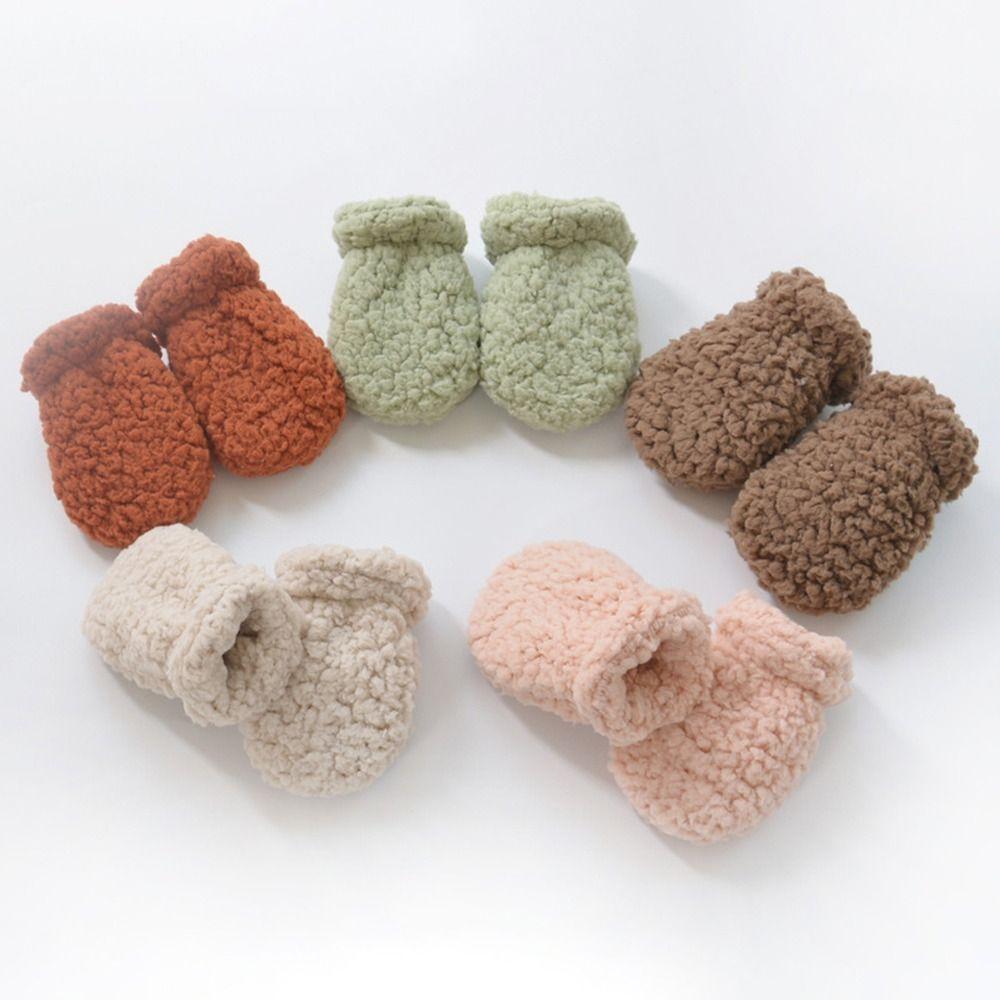Plush Kids Warm Gloves Thickening Toddler Gloves 1-3Y Full Finger Mittens