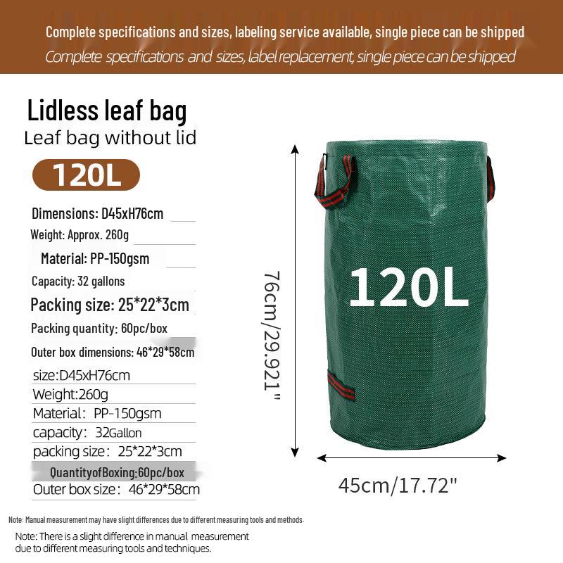 Reusable Large-Capacity Leaf Collection Bag with Slanted Opening