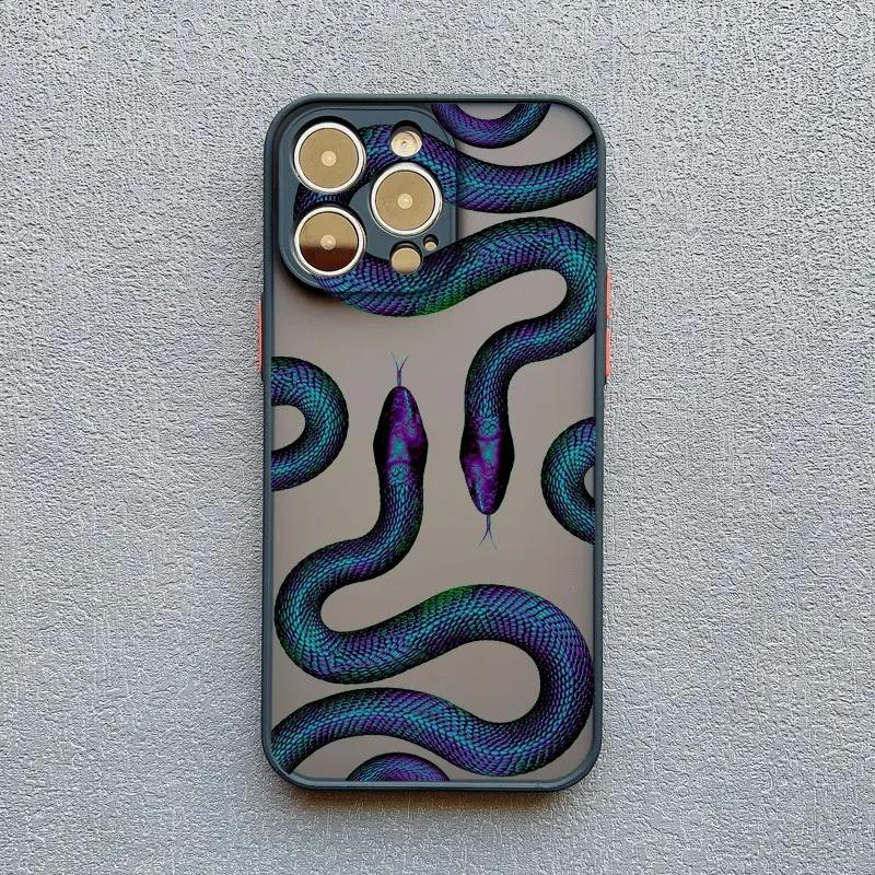 Luxurious Black Gold Snake Phone Case For iPhone 16 15 14 13 12 11 Pro Max XS SE 7 8 Plus Unique Dragon Shockproof Back Cover