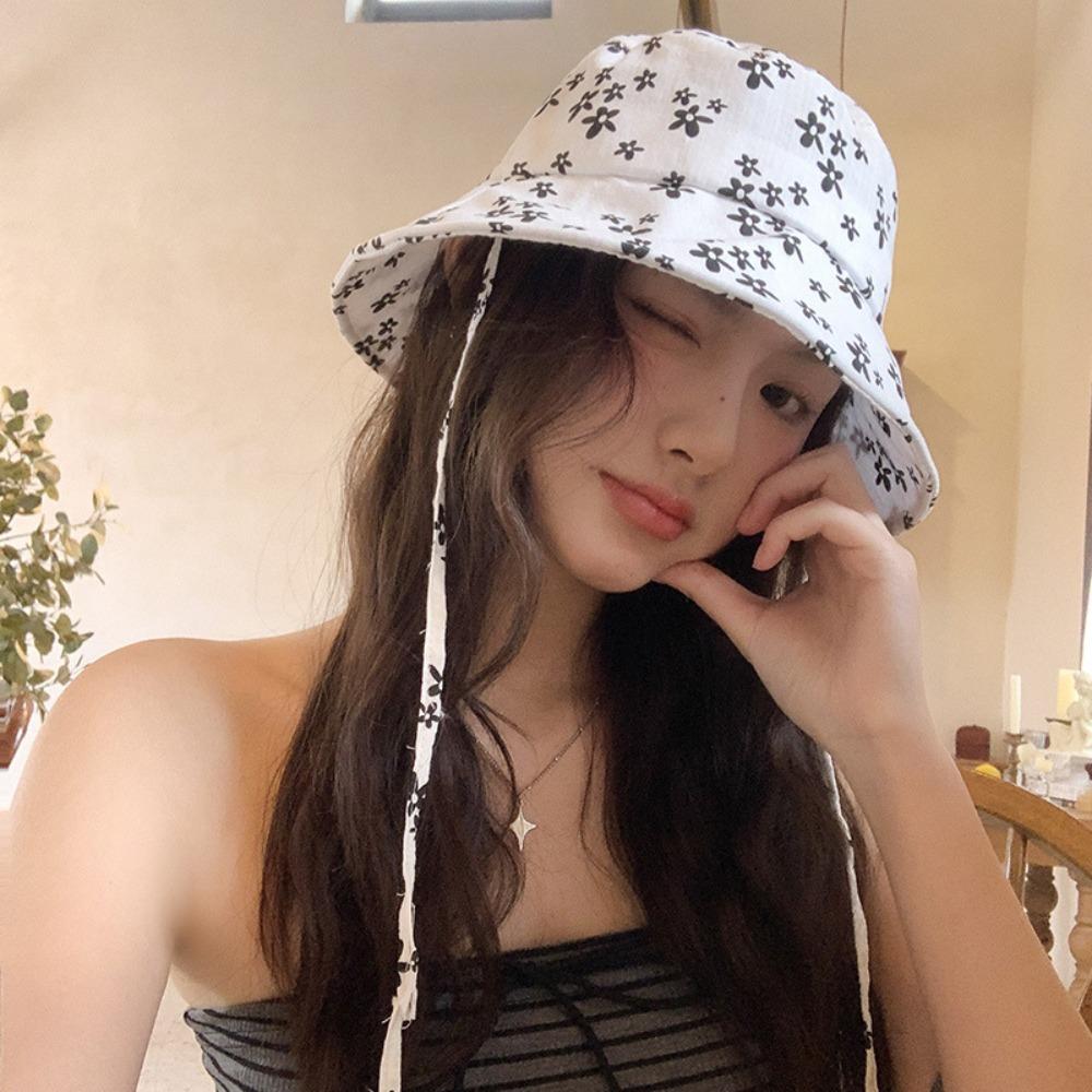 Broken Flowers Women Sunscreen Hat Adjustable Sunshade Hat Sweet Sun Hat Outdoor