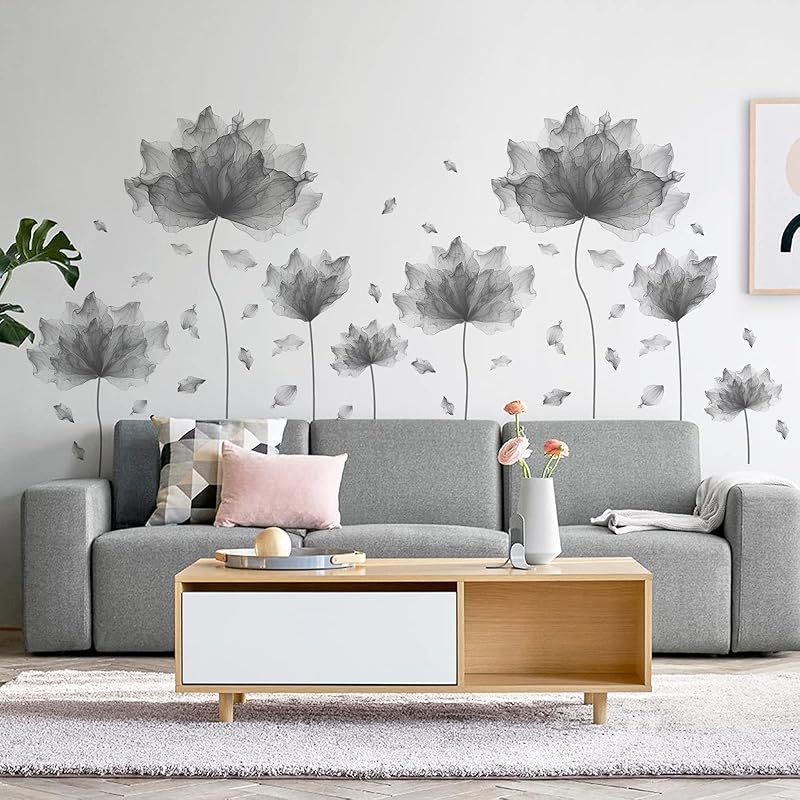39.3'' x 32.6'' Huge Flower Petal Wall Decals Living Room Floral Wall Stickers Removable Peel and Stick Waterproof Wall Art Decor Stickers for
