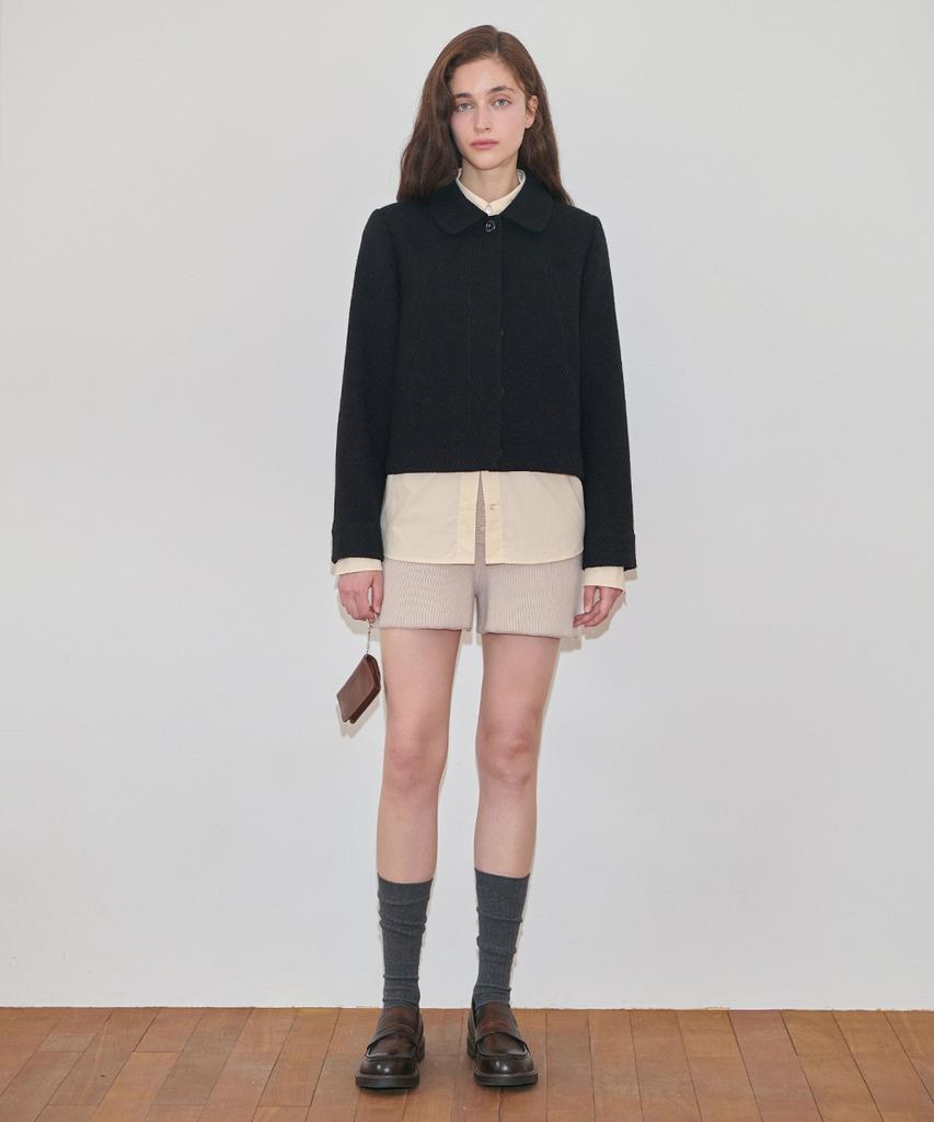 SINOON Button Knit Shorts (Greyish Beige)