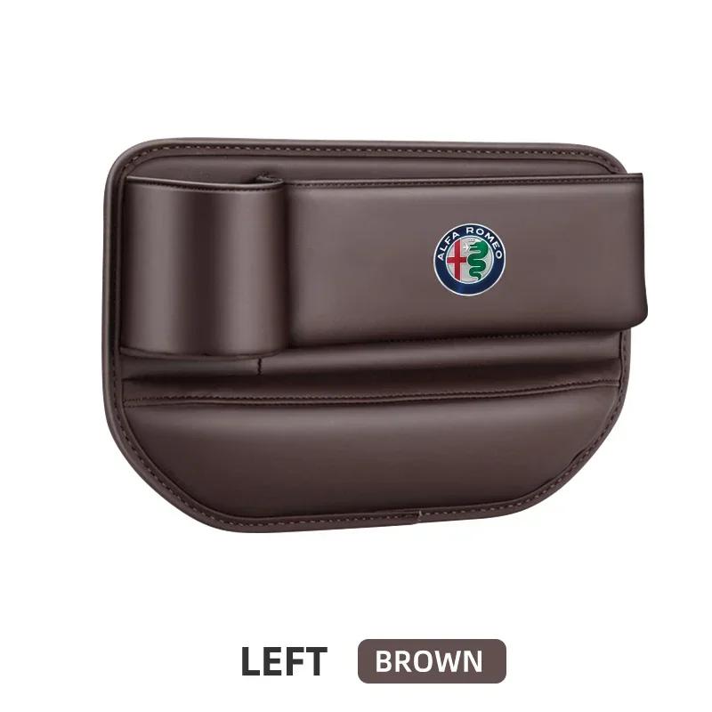 1PCS Car Seat Gap Organizer Multifunction Storage Box Cup Pocket For Alfa Romeo Giulia Stelvio MiTo Giulietta Tonale ALFA 4C