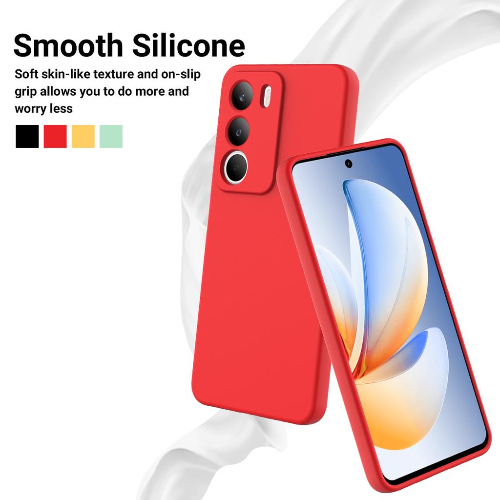 Dla Realme C71 4G Etui z płynnego silikonu Pokrowiec na tył telefonu z paskiem na rękę