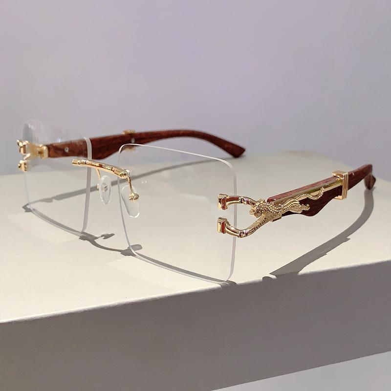 Rimless Square Sunglasses New Gradient Colorful Ocean Lenses Men Eyewear Oversized Vintage Brand Design Women Shades