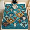 1Pc Cultural Puzzle Print Flannel Blanket High Quality Warm Comfortable Cover for All Seasons Perfect for Gifts Home Decor