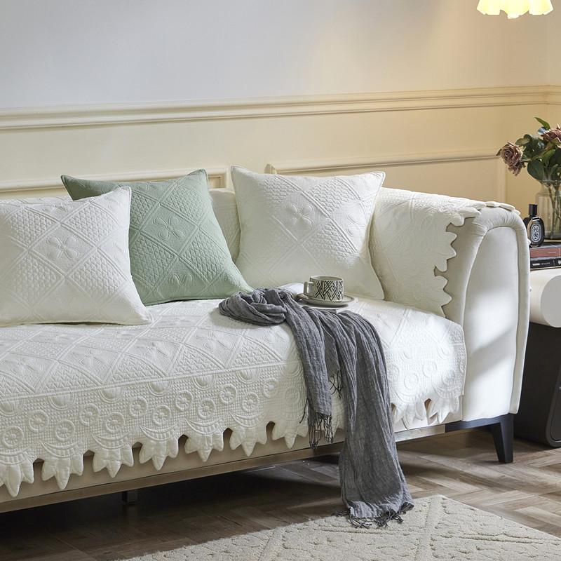 

Новый стиль, подушка для дивана из чистого хлопка на все времена года, нескользящая подушка, защищающая от царапин, французская легкая роскошная ткань для покрытия дивана 70*70cm