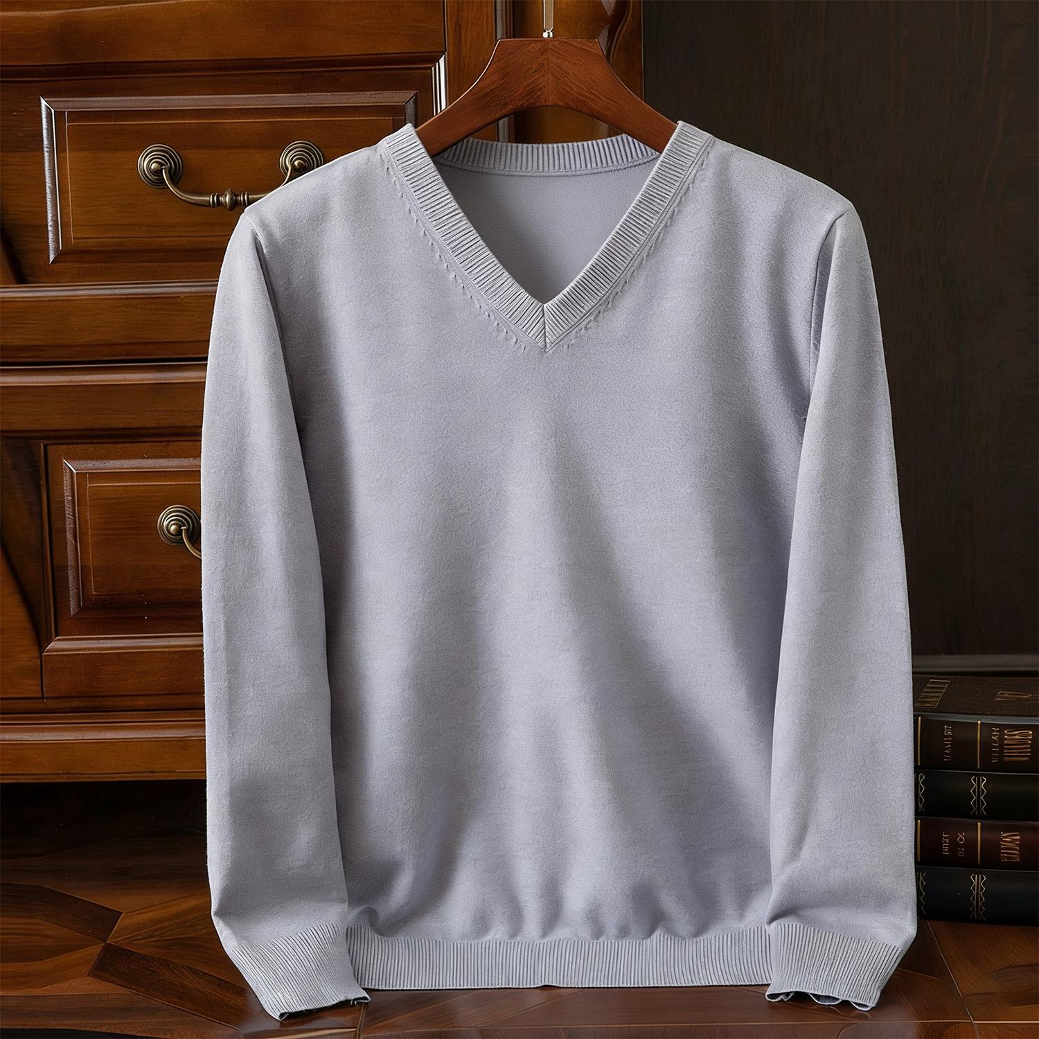 

Чоловічий жіночий високоякісний в’язаний светр осінь-зима Пуловер з V-подібним вирізом Топи з довгими рукавами Блуза Формальний одяг Сорочки Майки для чоловіків L