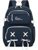 Backpack with Cute Ribbon Back Large Perfect for School and Travel El-fmly Design, Pocket, Capacity, (Navy)