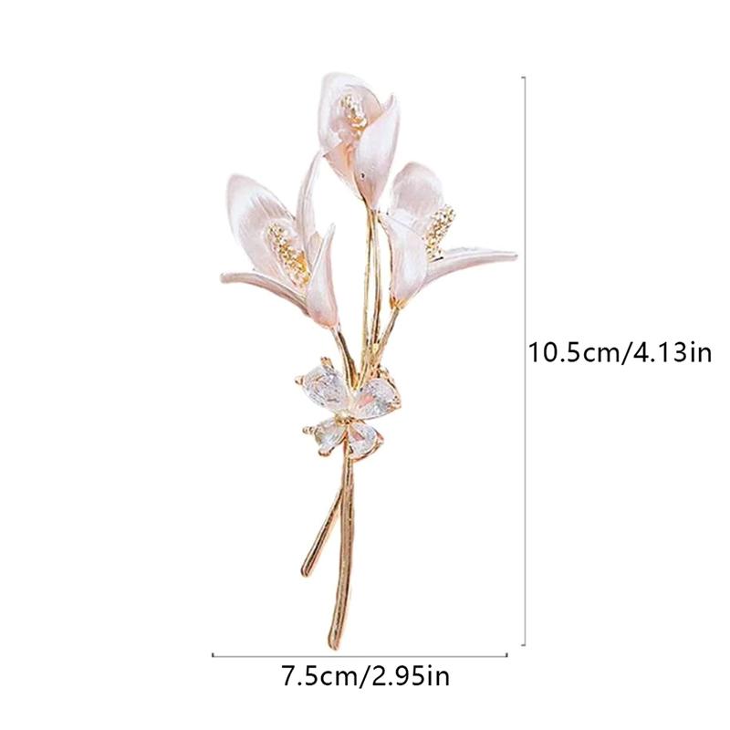 New Enamel  Flower Brooches For Women Elegant Weddings Banquet Brooch Pins