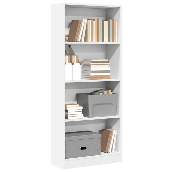 VidaXL Bookcase White 60x24x143 Cm Engineered Wood, Bookshelf, Book Holder, Book Support, Cabinet of 857812