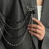Long  Chain Brooch Able Multi-Layer Chain Brooch Ornament Punk Tassel Pin For Women Men Suit Jacket Accessory