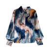 Women's Printed Shirt Slim-fit Lantern Sleeve Floral Shirt Chiffon Shirt Spring