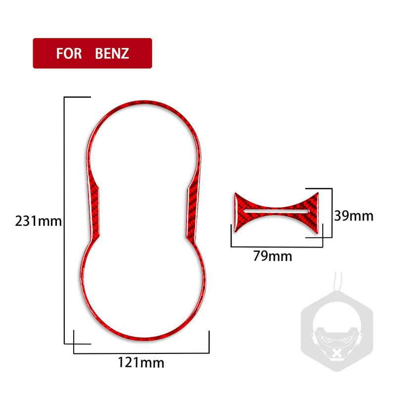 For Benz M-class W164 2005-2011 Carbon Fiber Car Accessories Cup Holder Divider Frame Trim Strips Interiors Decorative Sticker