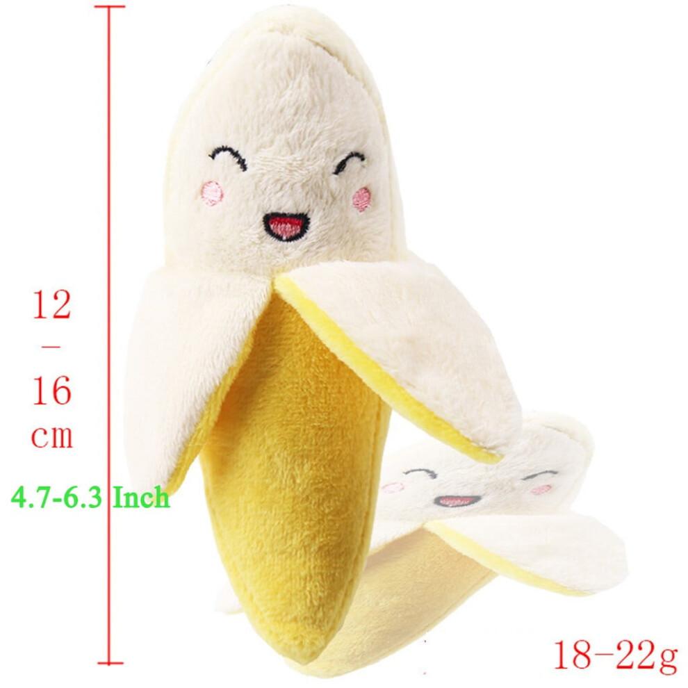 Yellow Squeeze Squeaker Puppy Dog Toys Plush Dog Chew Toys (Banana) Dog Squeak Toys